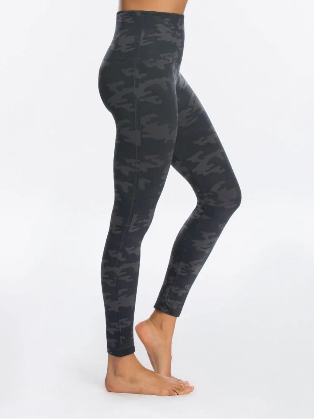 SPANX High-Waist Camo Leggings in Black and Gray